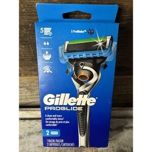 Gillette Fusion5 ProGlide Handle + 2 Blade Refills NEW